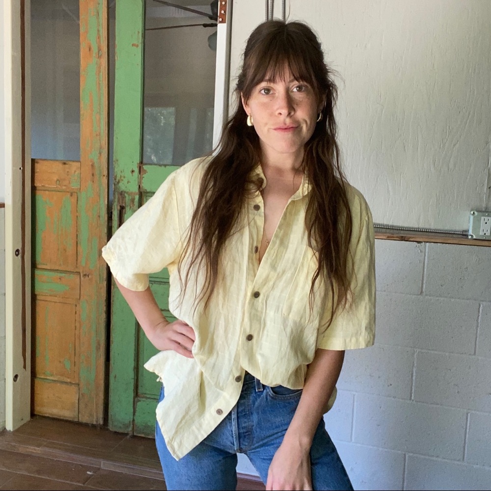 Vintage linen button up